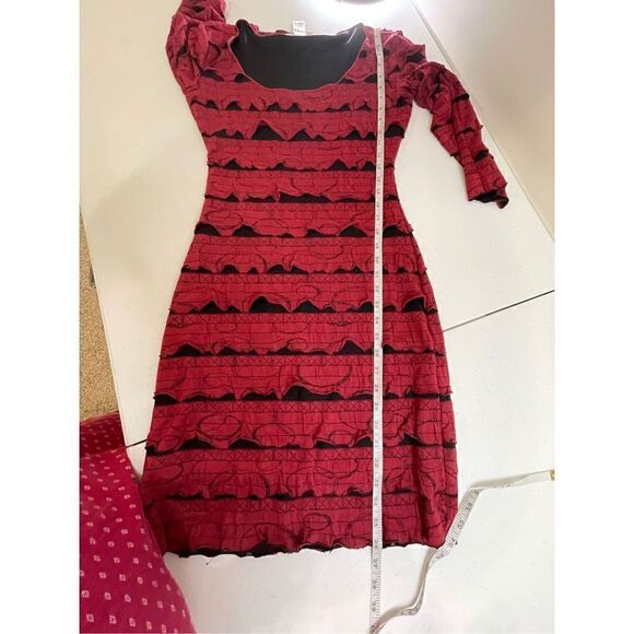 Max Studio women’s small dress red black distressed - Picture 4 of 6